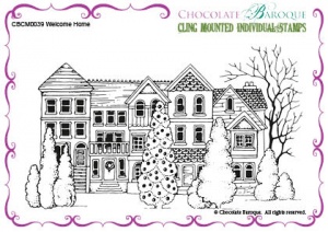 Welcome Home cling mounted rubber stamp